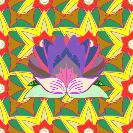 Hand drawn Vector illustration. Of doodle elements. Seamless flower pattern can be used for sketch, website background, wrapping paper, invitation, flyer, banner or website.のイラスト素材