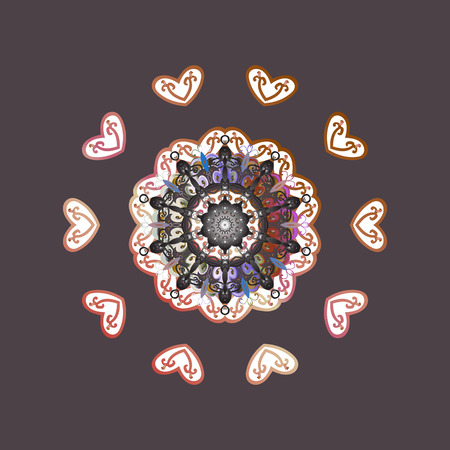 Winter Snow Flakes Doodles. Hand Drawn Christmas Vector illustration. New Year Decorative Snowflakes Background.のイラスト素材