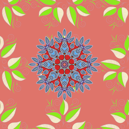 A Vector. Elegant, bright and seamless leaf pattern design. It can be used on mug prints, baby apparels, sketch, wrapping boxes etc.のイラスト素材