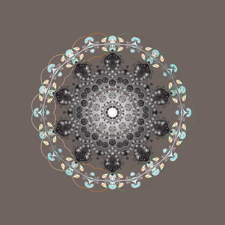 Symbol of winter. Vector illustration with isolated snowflake. Beautiful decoration. Isolated watercolor snowflakes on colorful background.のイラスト素材