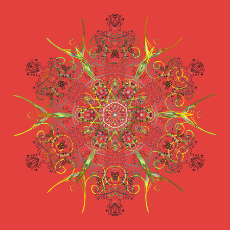 Christmas doodle pattern with snowflakes, vector background. Vector illustration.のイラスト素材