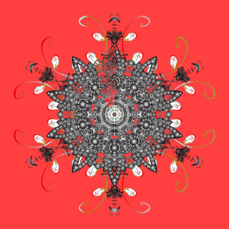 Vector illustration. Snowflake winter. Symbol of winter. Isolated watercolor snowflakes on colorful background.のイラスト素材