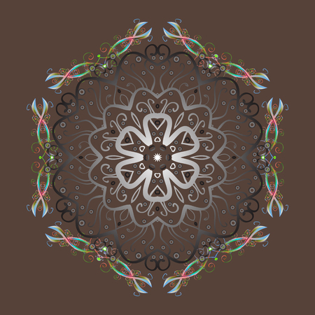 Vector christmas abstract colorful background with cute snowflake. Vector illustration. A colorful background with snowflakes.のイラスト素材