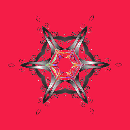 Vector illustration. Decorative christmas background with bokeh s and snowflakes.のイラスト素材
