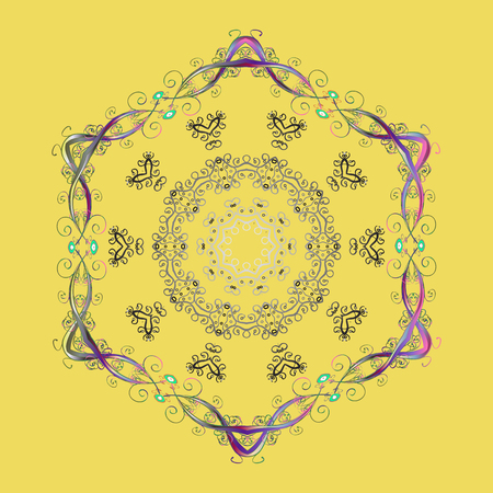 Winter card Merry Christmas, New Year and Happy Holiday vector illustration. Christmas card with snowflakes on colorful background. Snowflakes background.のイラスト素材