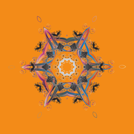 Vector illustration. Snowflakes icon in doodle sketch lines. Winter snow December season.のイラスト素材