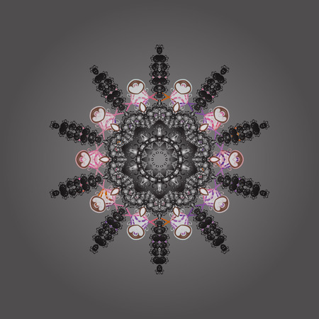 Snowflake isolated on radial gray background. Snowflake Icon. Snowflake Vector illustration. Mandala.のイラスト素材