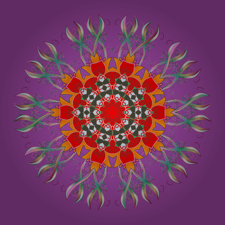 Vector illustration. Decorative christmas background with bokeh s and snowflakes.のイラスト素材