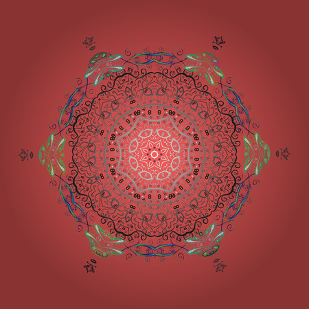 Snowflake Vector illustration. Winter mandala. Snowflake isolated on pink background. Snowflake Icon.のイラスト素材