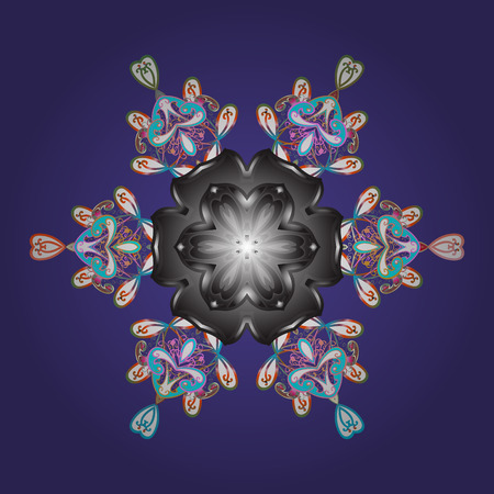 Cute, simple vector snowflakes for postcard and poster graphic design for textile, wrapping paper, hand drawn style christmas winter backgrounds. Vector design. Winter doodles hand drawn snowflake.のイラスト素材