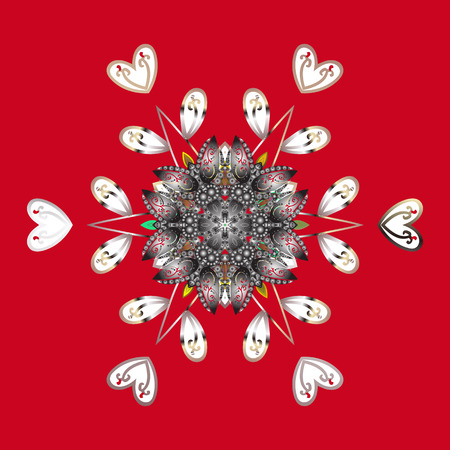 Christmas festive background. Vector illustration. Christmas snowflake of decoration on snow.のイラスト素材