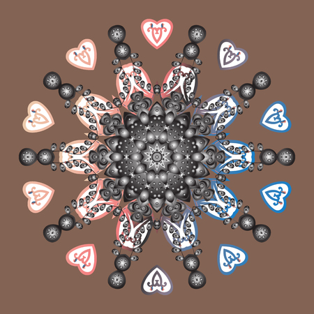 Weather illustration ice collection. Xmas frost snow flake isolated silhouette symbol. Winter christmas snow flat crystal element. Vector illustration. Snowflake vector background color.のイラスト素材