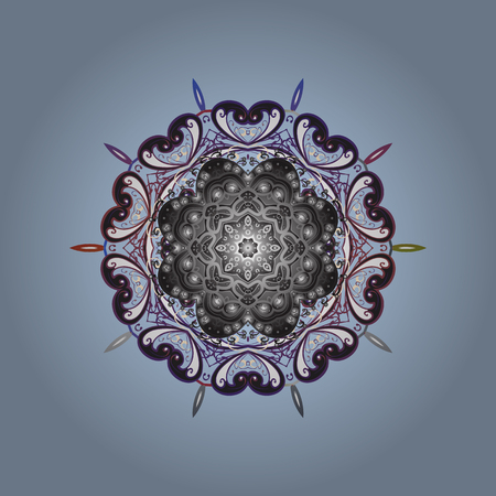 Winter snowflakes, vector background. Repeated texture for surface, wrapping paper, Snowflake on colored background.のイラスト素材