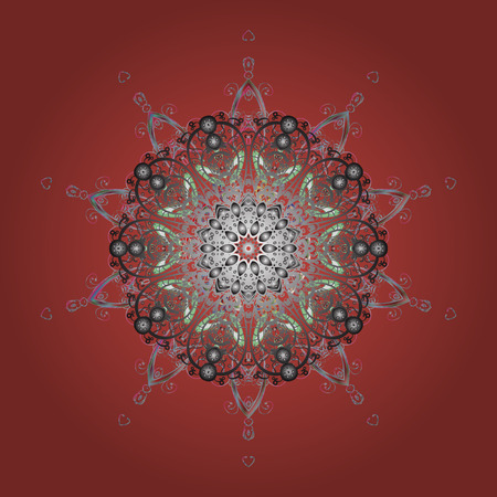 Flat lay. Winter concept. Vector illustration. Winter pattern made of snowflake on colorful background.のイラスト素材