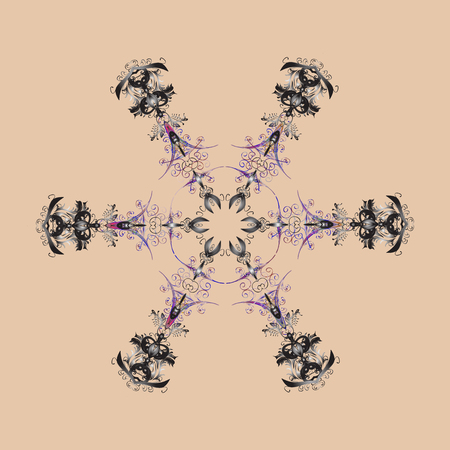 Xmas frost snow flake isolated silhouette symbol. Winter christmas snow flat crystal element. Weather illustration ice collection. Vector illustration. Snowflake vector background color.のイラスト素材