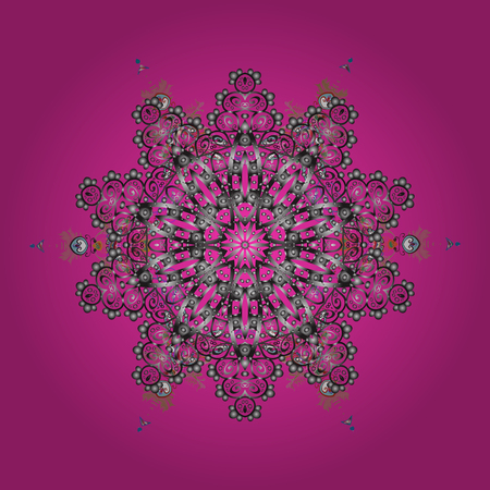 Repeated texture for surface, wrapping paper, Snowflake on colorful background. Winter snowflakes, vector background.のイラスト素材