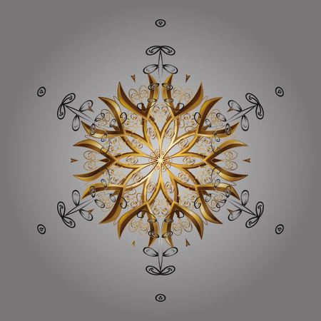 Vector illustration. Snowflake doodle graphic hand-drawn. Colorful snowflakes for christmas winter design.のイラスト素材