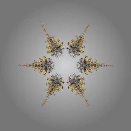 Flat lay. Vector illustration. Winter pattern made of snowflake on gray background. Winter concept.のイラスト素材