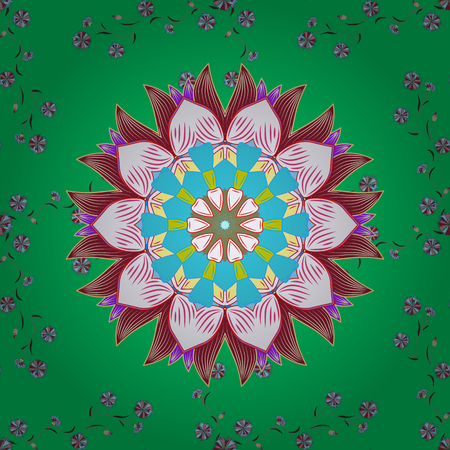 Watercolor painting imitation Vector illustration. Summer blooming theme. Vintage flowers. Hand drawn abstract fancy elements. Background.のイラスト素材