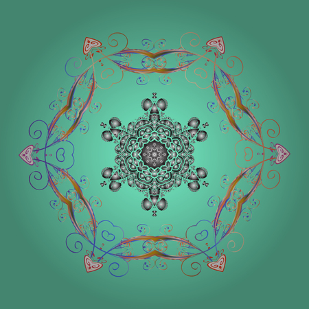 Vector illustration. A colored background with snowflakes. Vector christmas abstract colorful background with cute snowflake.のイラスト素材
