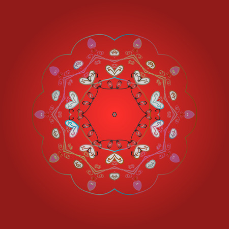 Simple illustration of nice snowflake icon for web. Isolated cute snowflakes on colorful background. Nice snowflake icon.のイラスト素材