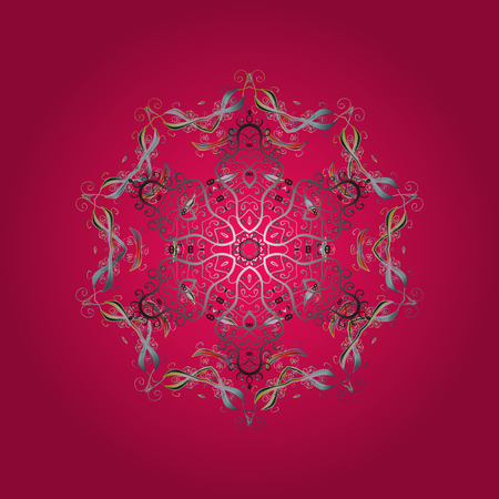 Vector ornamental winter illustration for decoration, Christmas greeting cards, invitation template. Coloring pages. Zentangle elegant snow flake.のイラスト素材