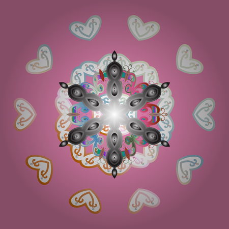 Coloring pages. elegant snow flake. Vector ornamental winter illustration for decoration, Christmas greeting cards, invitation template.のイラスト素材