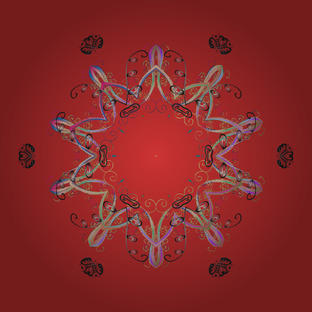 Vector illustration. Isolated watercolor snowflakes on colorful background. Snowflake winter. Symbol of winter.のイラスト素材