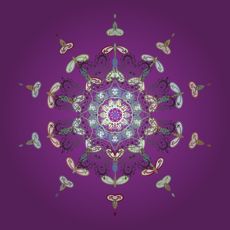 Oriental vector pattern with arabesques and floral elements. Traditional classic ornament. Vintage pattern with arabesques.のイラスト素材