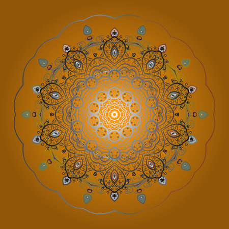 Vector design. Xmas frost snow flake isolated silhouette symbol. Weather illustration ice collection. Winter yellow, gray and neutral christmas snow flat crystal element. Snowflake vector background.のイラスト素材