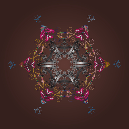 Christmas vector pattern with holidays decorations. Vector christmas abstract colorful background with falling snowflake.のイラスト素材