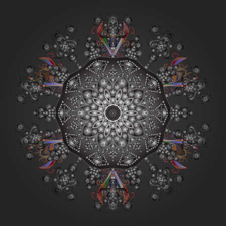 Holiday design for Christmas and New Year fashion prints. Vector illustration. Christmas pattern with snowflakes abstract background. Gray, brown and neutral colors.のイラスト素材