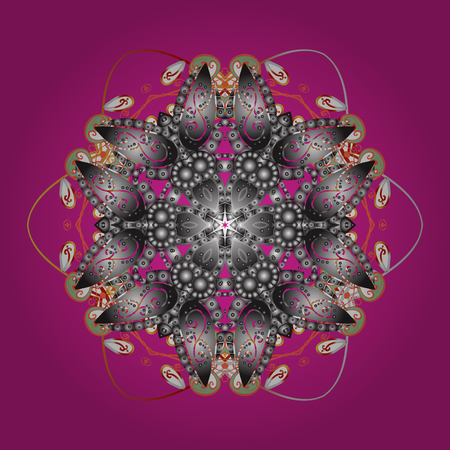 Abstract background with Floral Elements. Design on magenta, gray and orange colors. Vector illustration. Vector winter pattern.のイラスト素材