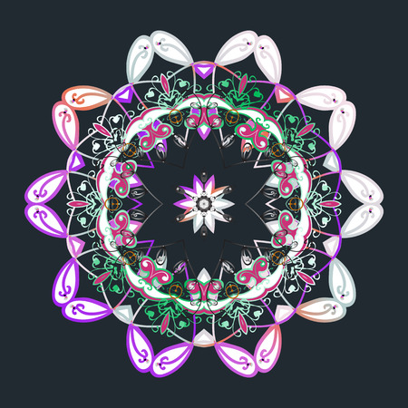 Vector illustration. Christmas snowflake of decoration on snow. Christmas festive background.のイラスト素材