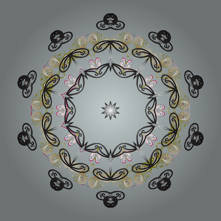 Snowflake doodle graphic hand-drawn. Colorful snowflakes for christmas winter design. Vector illustration.のイラスト素材