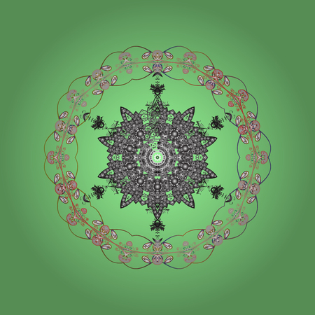 Vector cute snowflakes on colorful background. Vector illustration. Vector snowflakes pattern.のイラスト素材