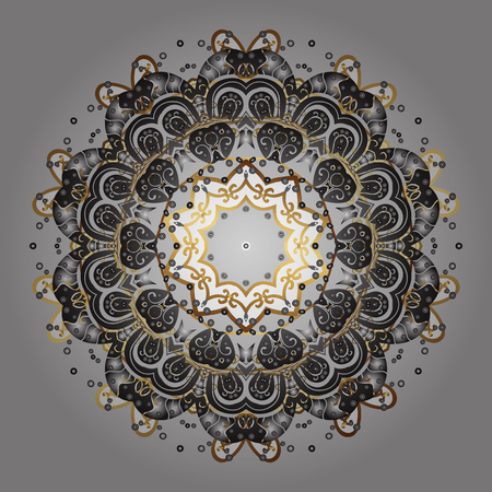 Christmas doodle pattern with snowflakes, vector background. Vector illustration.のイラスト素材