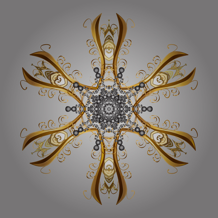 Vector illustration. Christmas doodle pattern with snowflakes, vector background.のイラスト素材