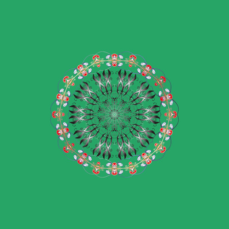 Christmas abstract cute colorful snowflake on green background.のイラスト素材