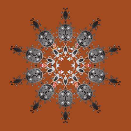 Vector ornamental winter illustration for decoration, Christmas greeting cards, invitation template. Coloring pages. elegant snow flake.のイラスト素材