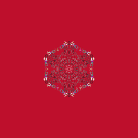 Snowflakes icon in doodle sketch lines. Winter snow December season. Vector illustration.のイラスト素材