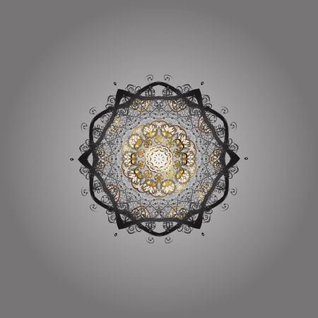 Isolated of vector gray, brown and white snowflake. Fine winter ornament. Colorful snowflakes Vector illustration.のイラスト素材