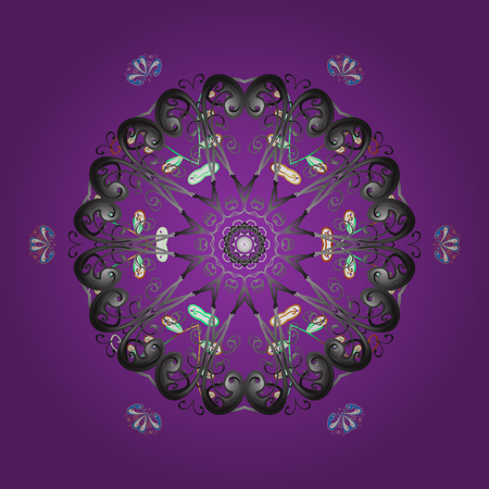 Vector illustration in Folk Style Snowflake designのイラスト素材