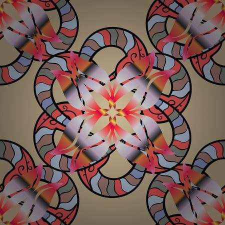 Print. Cute seamless pattern. Raster floral background. Colour Summer Theme seamless pattern Background. Flat Flower Elements Design. Cute fabric pattern.のイラスト素材