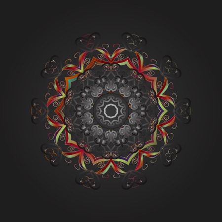 Snowflakes pattern. Raster snowflakes background. Flat design with abstract snowflakes isolated on colors background.のイラスト素材