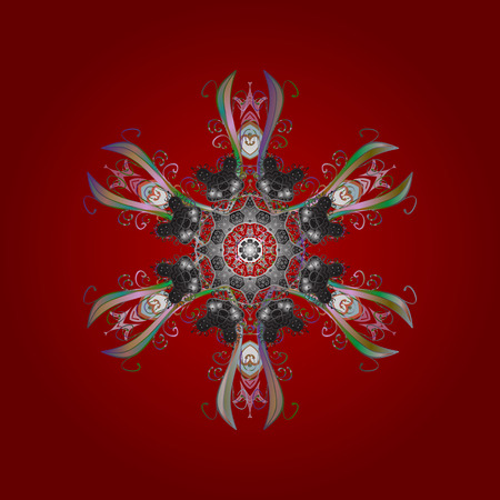 Simple illustration of nice snowflake icon for web. Nice snowflake icon. Isolated cute snowflakes on colorful background. Vector illustration.のイラスト素材