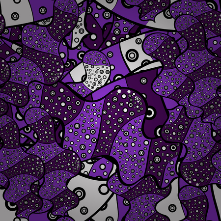 Abstract seamless retro background design pattern. Tender fabric pattern black, violet and purple on colors vector.のイラスト素材