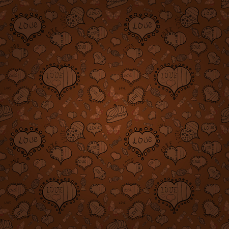 Valentine heart love seamless pattern with heart. Heart pattern. Seamless vector love background.のイラスト素材