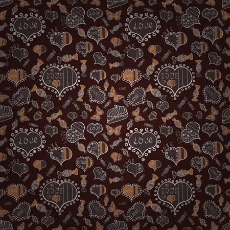 Vector illustration. Seamless love pattern. Wrapping paper. Valentine's day.のイラスト素材