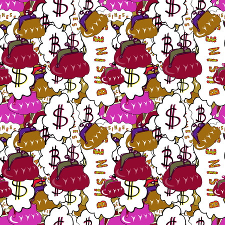 Seamless business pattern. Business pattern on red, brown and white background. Vector.のイラスト素材